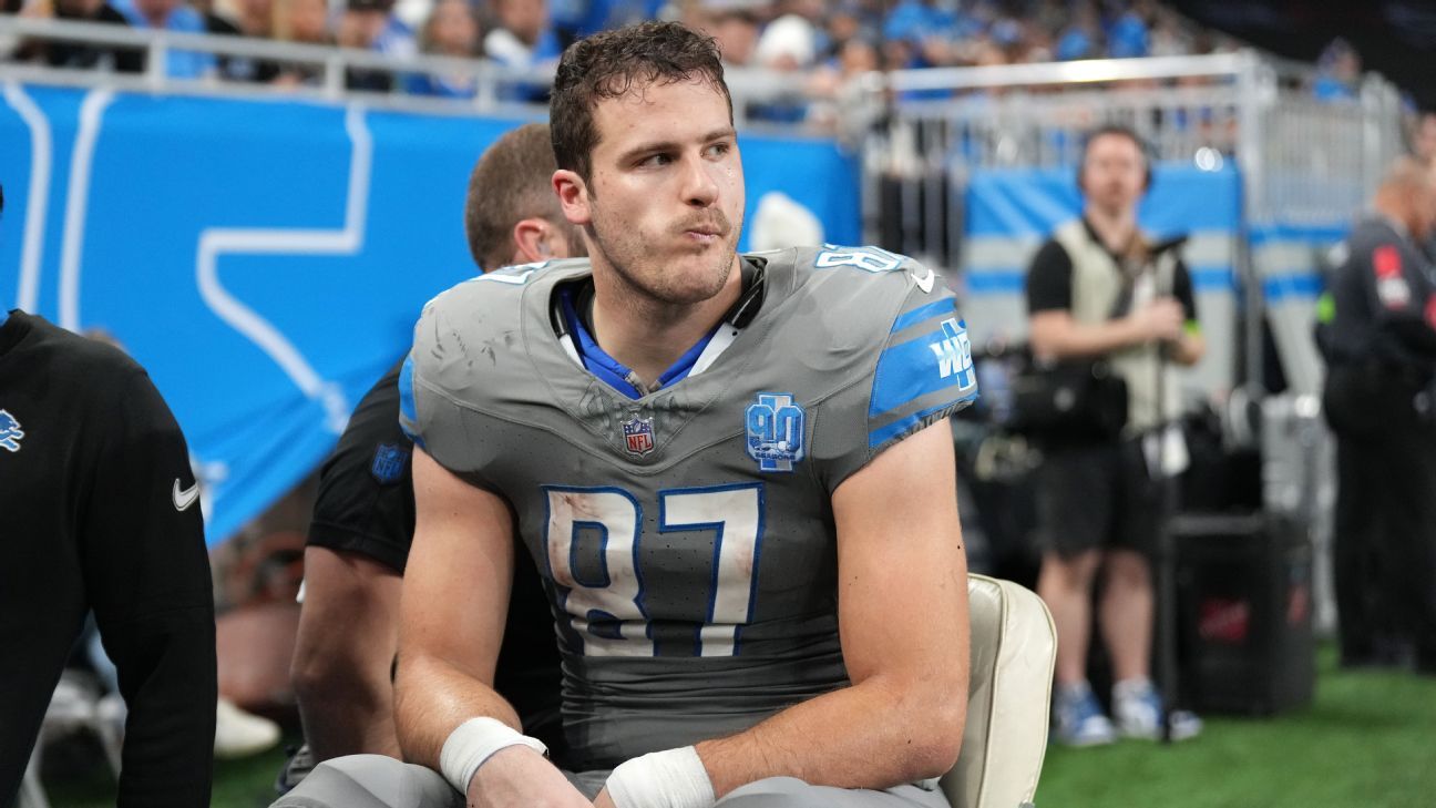 Lions' LaPorta sets rookie TE record, then injured Lions' LaPorta sets rookie TE record, then injured