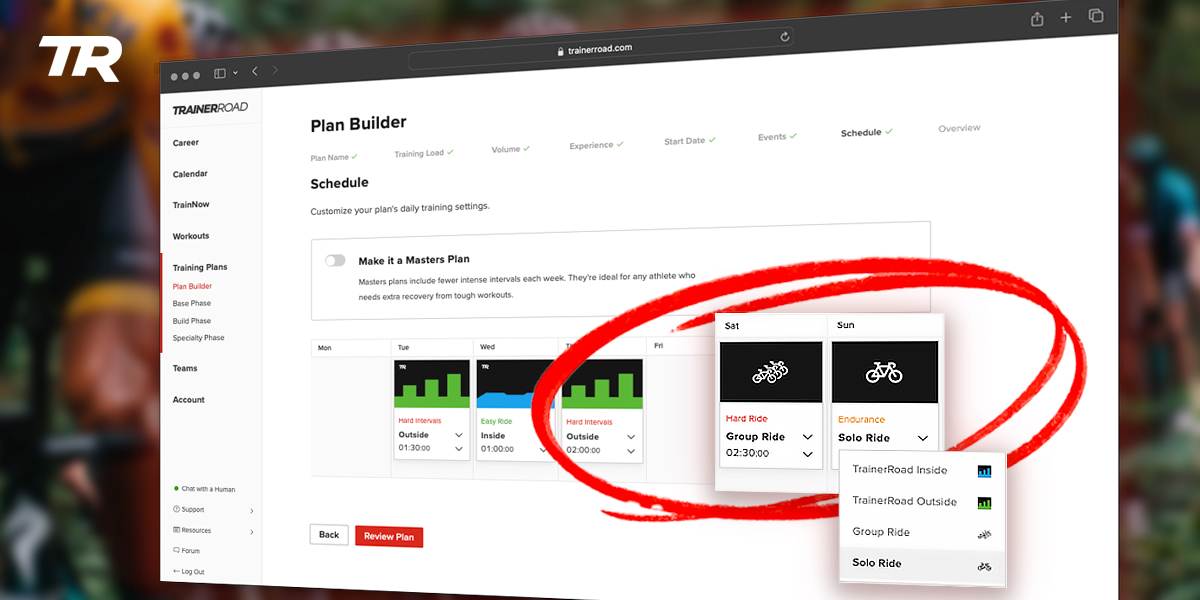 New Feature: Group and Solo Rides in Plan Builder!