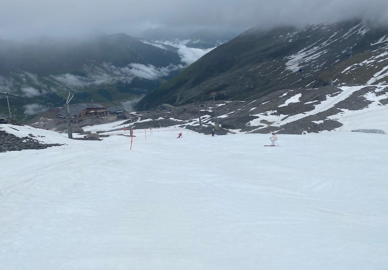 Summer Glacier Ski Areas in the Alps Close