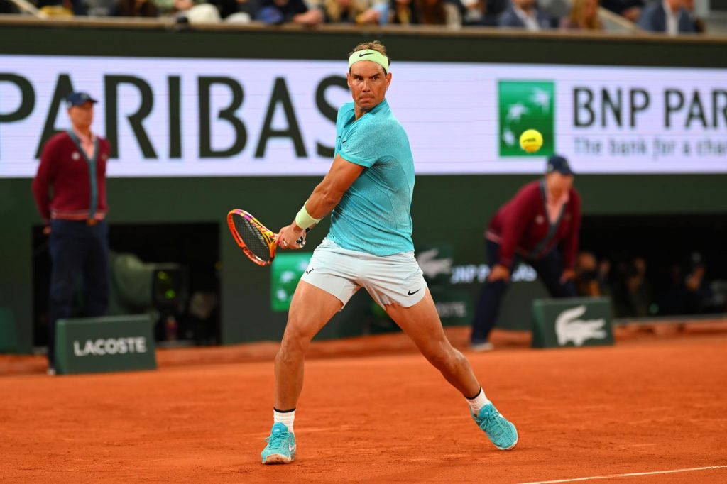 Rafael Nadal trains at Roland Garros for Paris Olympics
