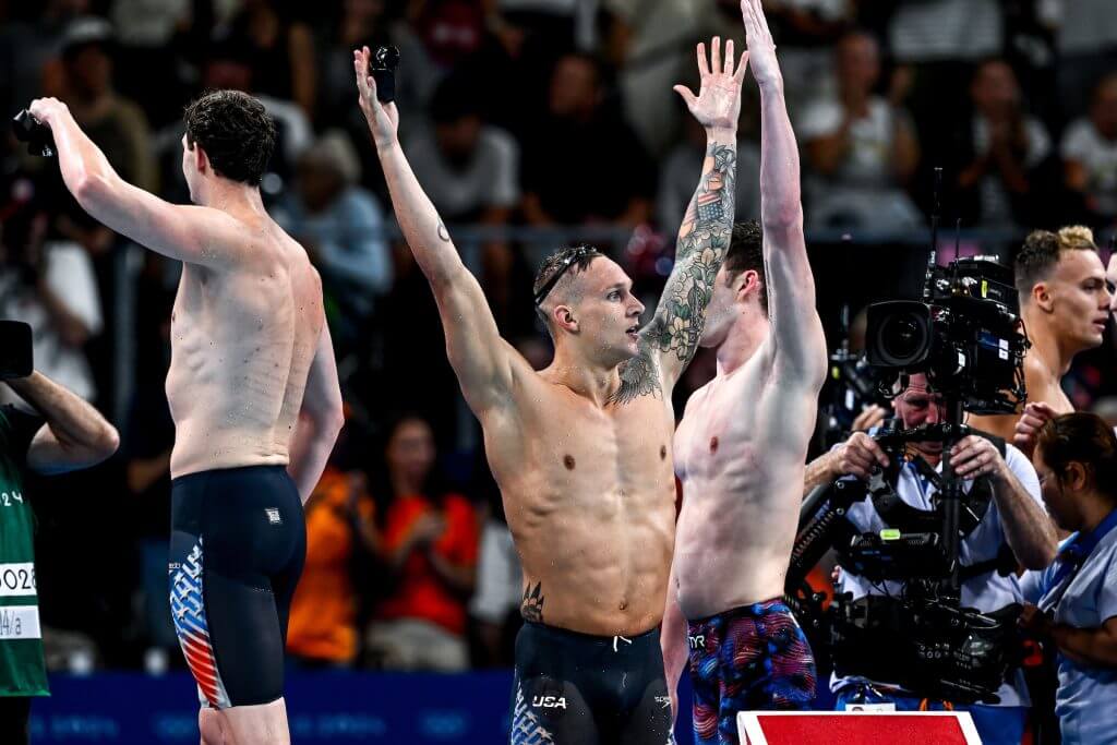 Paris Olympics, Day 1 Finals: Caeleb Dressel Anchors American Men to Third Consecutive 400 Freestyle Relay Gold