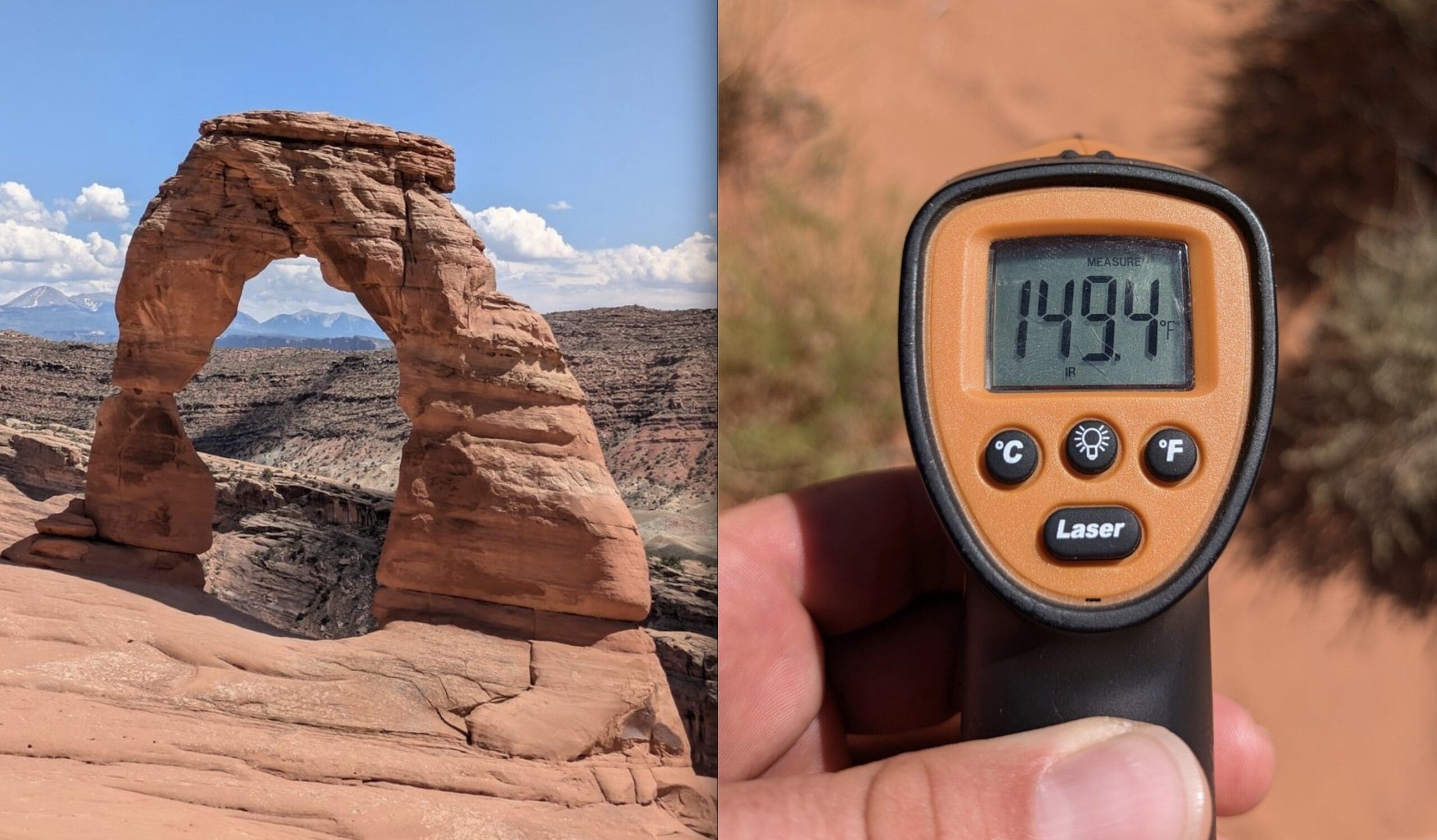 Rock Formation Reaches 149.4° @ Arches National Park