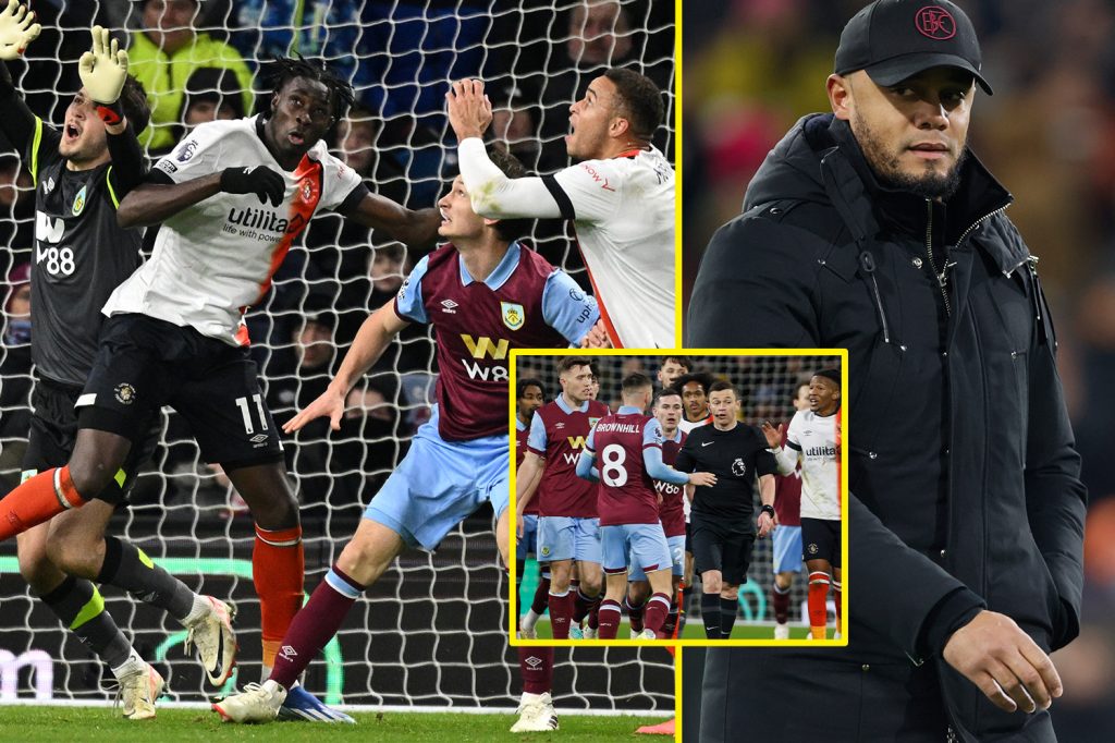 ‘I’m baffled’ – Burnley boss Vincent Kompany rages over ‘joke’ decision as Luton snatch draw in controversial fashion