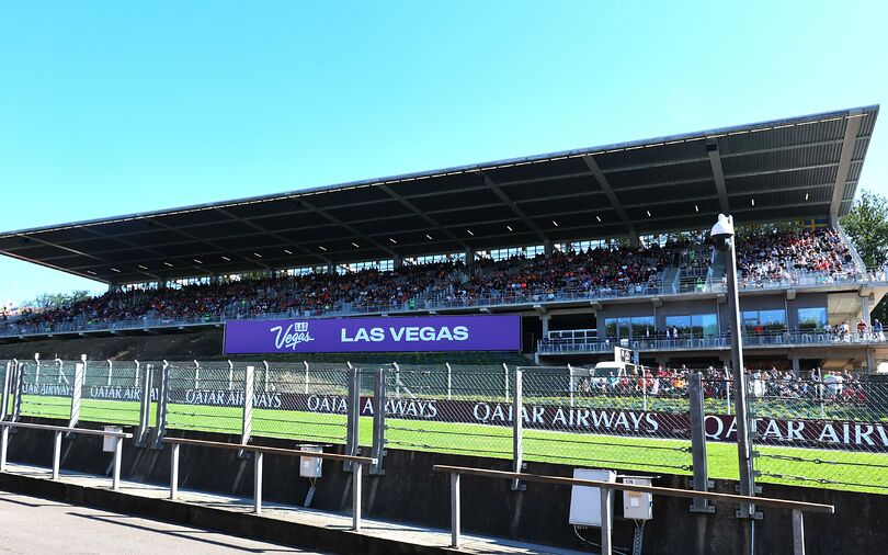 Why did the Las Vegas banner pop up at Spa-Francorchamps?
