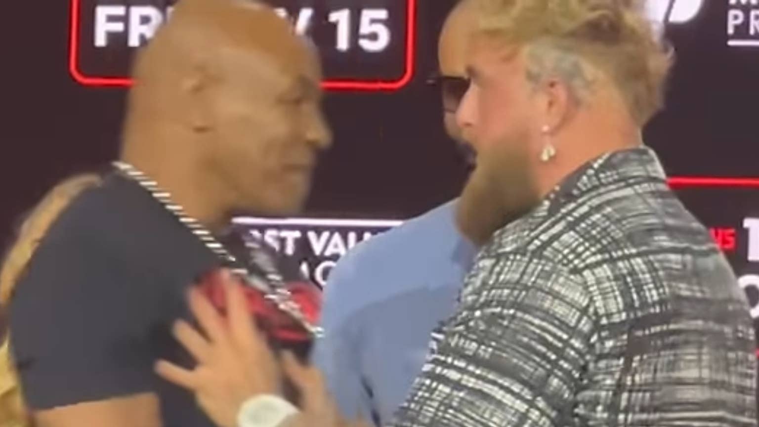 Jake Paul and Mike Tyson get into shoving match at press conference