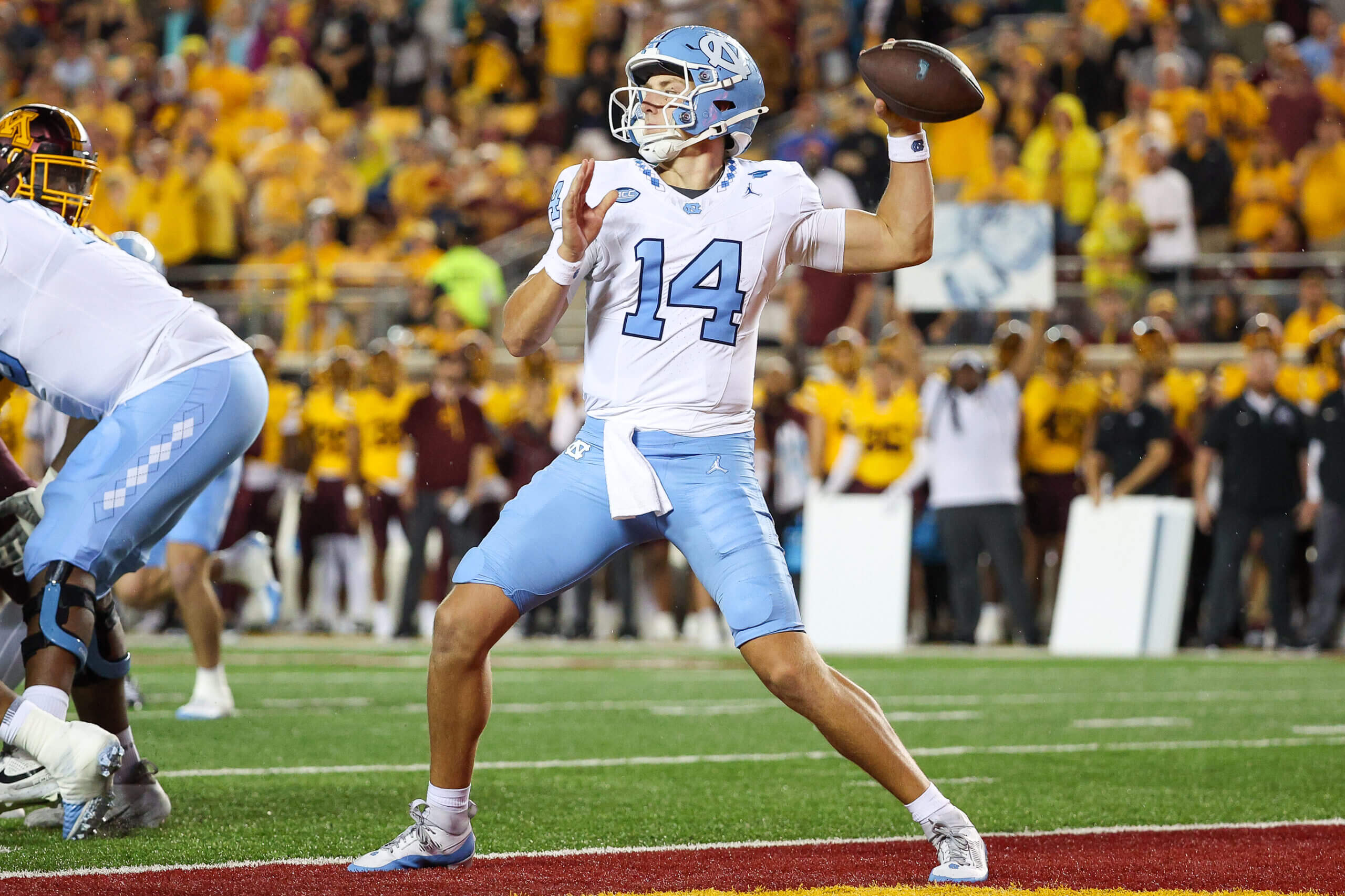 UNC QB Max Johnson to miss remainder of season after breaking leg vs. Minnesota