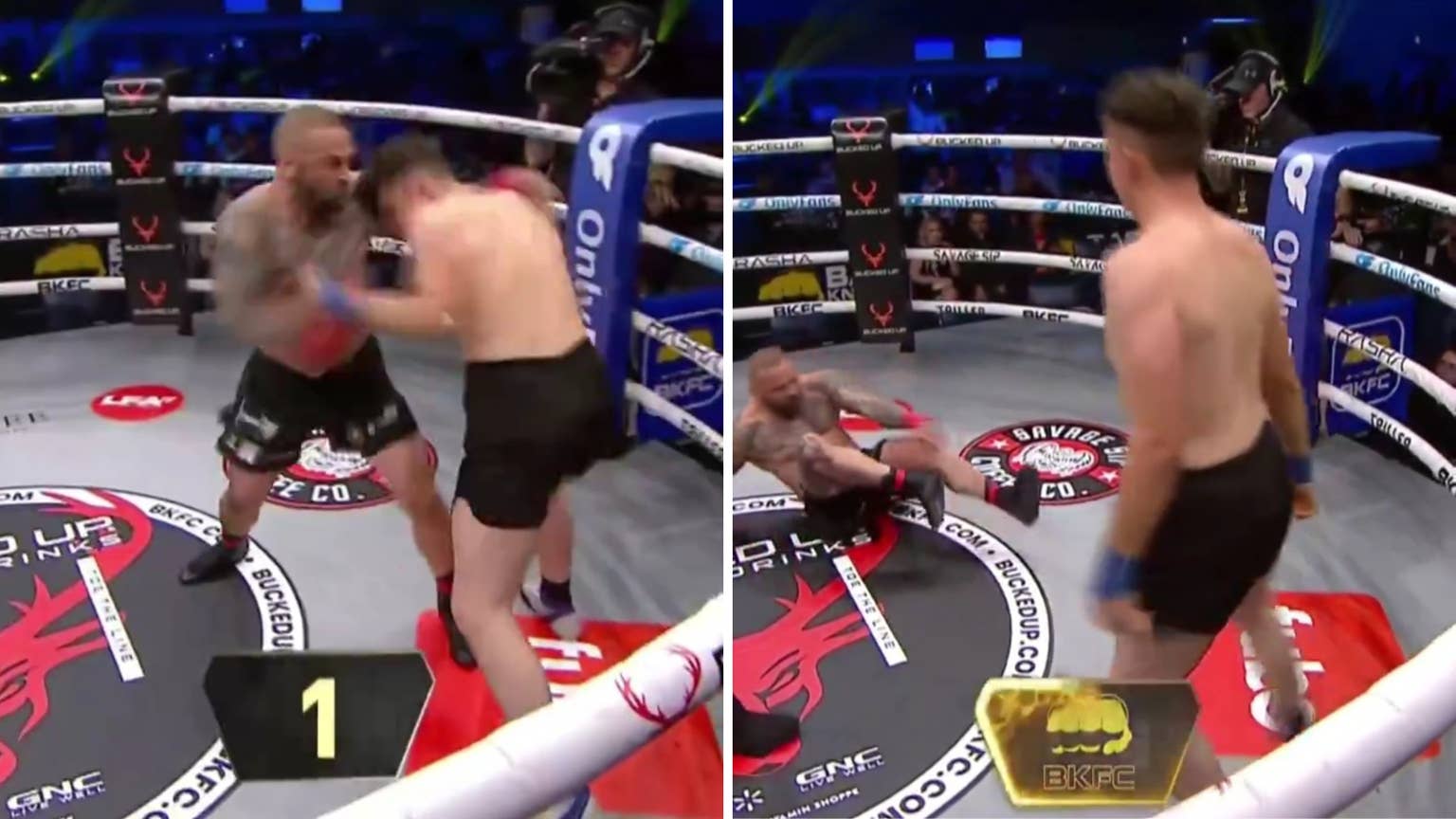 BKFC fighter snaps ankle in grisly injury and resets it himself during fight BKFC fighter snaps ankle in grisly injury and resets it himself during fight