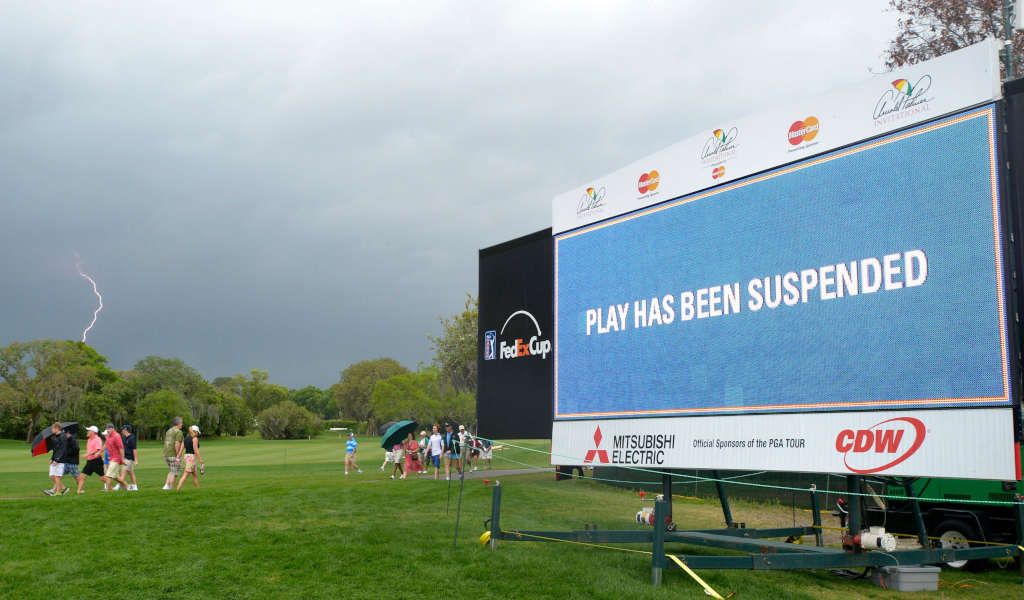 WATCH: Incredible shot of lightning striking a ball on a driving range