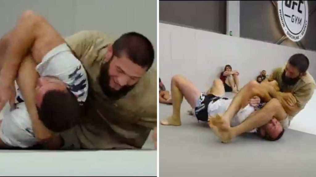 Khamzat Chimaev ragdolls and submits Luke Rockhold in BJJ match Khamzat Chimaev ragdolls and submits Luke Rockhold in BJJ match