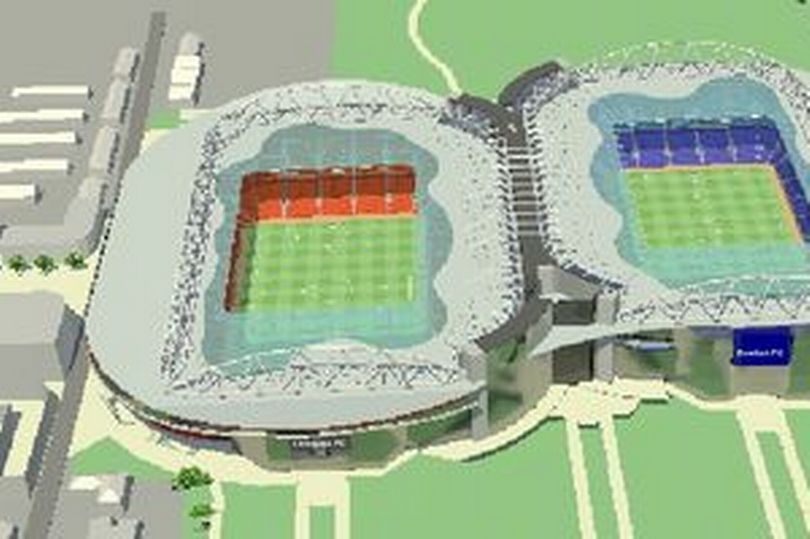 Premier League rivals had plans for bizarre ‘Siamese-style’ stadium but abandoned idea Premier League rivals had plans for bizarre ‘Siamese-style’ stadium but abandoned idea