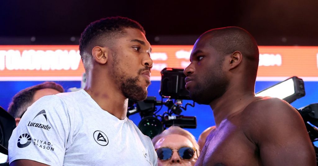 Staredowns! Joshua, Dubois Share Intense Moment Ahead Of Record-Breaking Title Fight