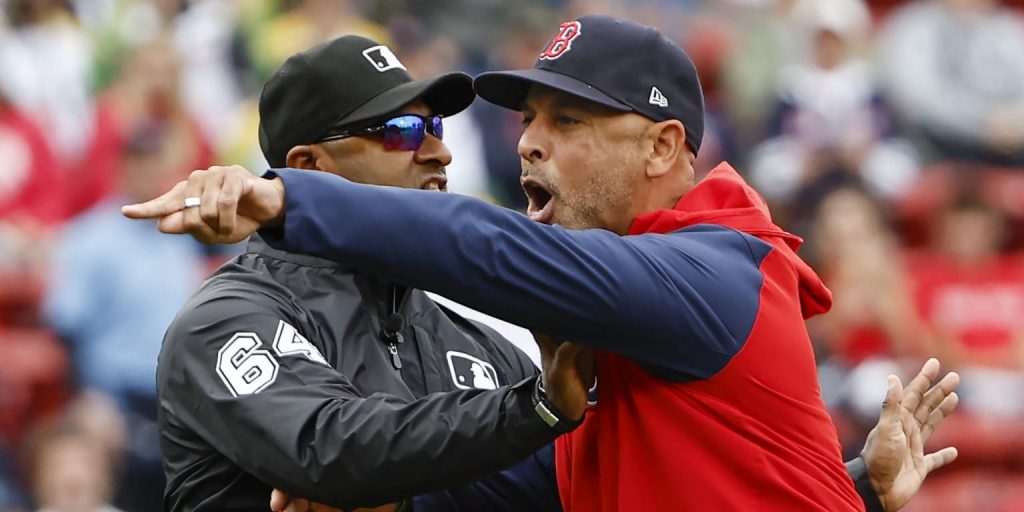 Cora ejected during animated argument in Game 1 of twin bill Cora ejected during animated argument in Game 1 of twin bill