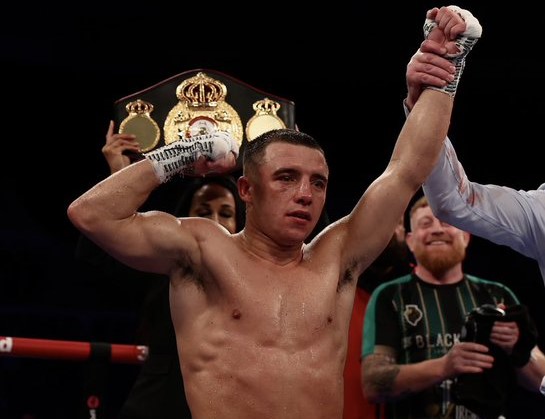 Nick ball Repeatedly drops Ronny Rios, stops him in ten Nick ball Repeatedly drops Ronny Rios, stops him in ten