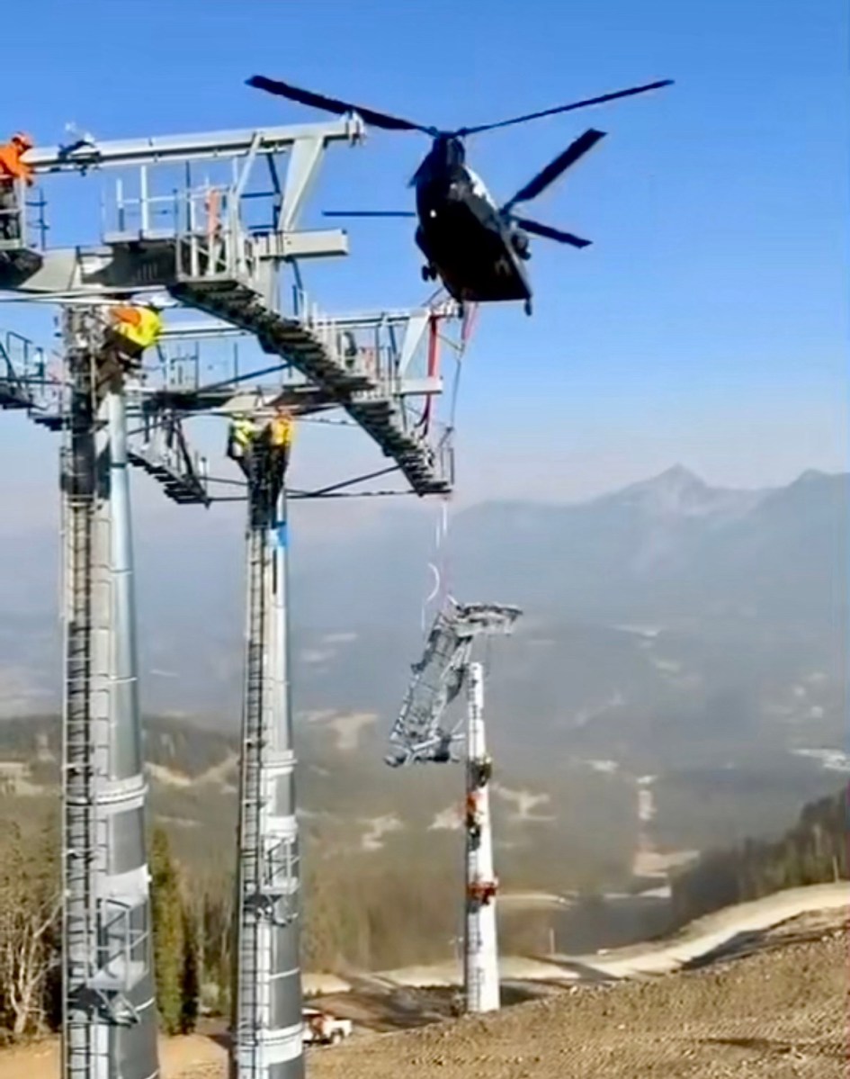Tower Crossarm Falls from Helicopter in Big Sky