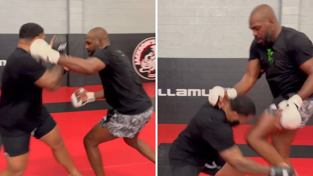 Jon Jones almost knocks out Olympic gold medalist in training | VIDEO Jon Jones almost knocks out Olympic gold medalist in training | VIDEO