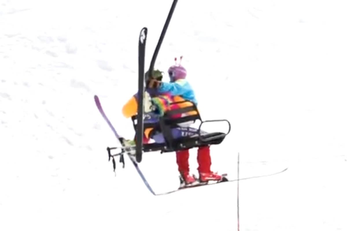 Skiers Spotted Sitting Peculiarly On Moving Chairlift
