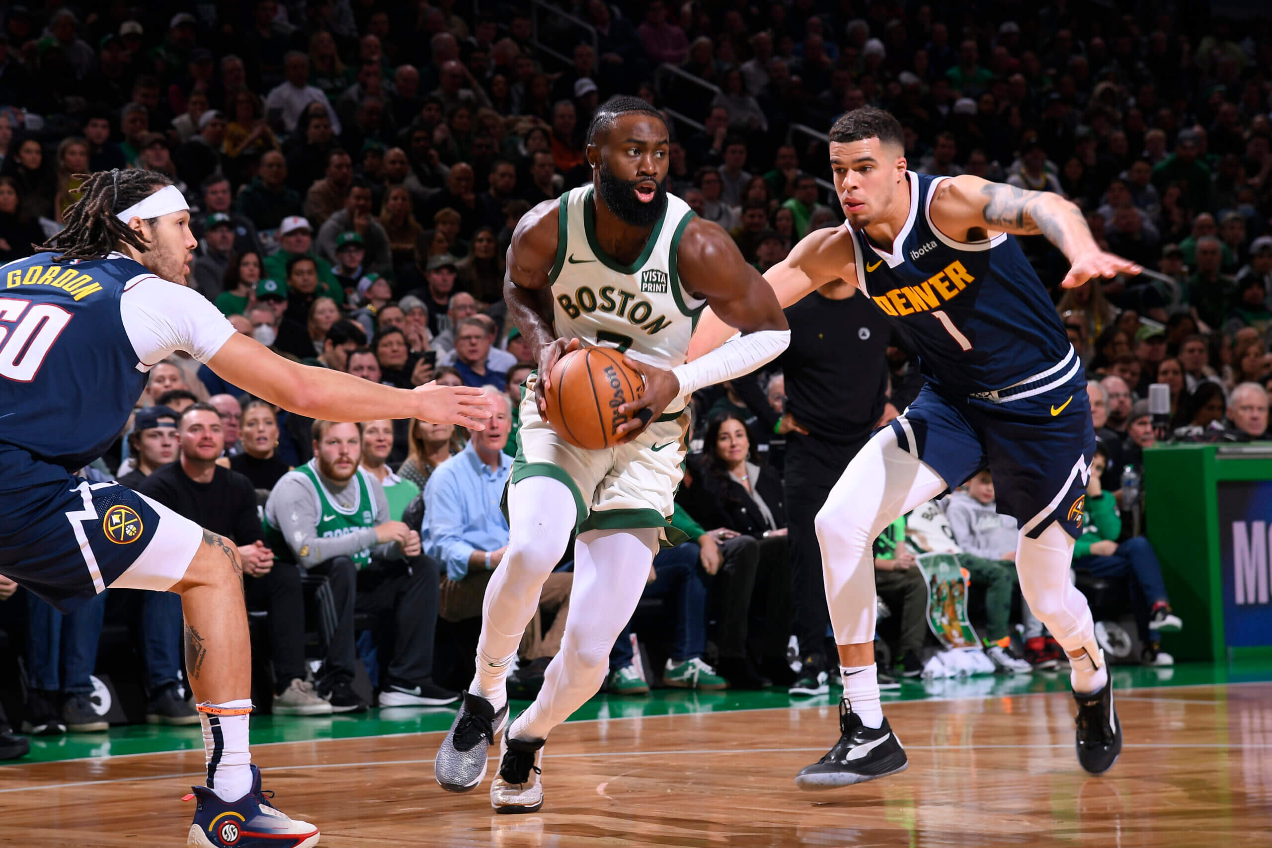 In possible NBA Finals preview, Nuggets hand Celtics first home loss of the season