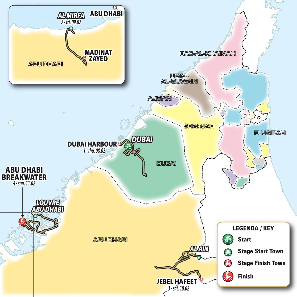 UAE Tour Women 2024 route