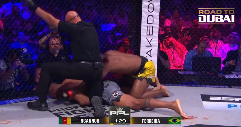 Francis Ngannou KO’s Renan Ferreira, wins heavyweight superfight belt at PFL: Battle of the Giants