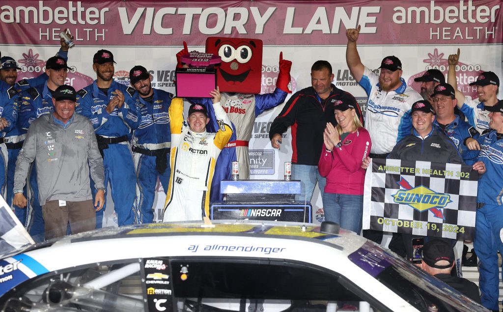 Allmendinger Locks the First NASCAR Xfinity Series Final 4 Spot with a Win at Las Vegas Allmendinger Locks the First NASCAR Xfinity Series Final 4 Spot with a Win at Las Vegas