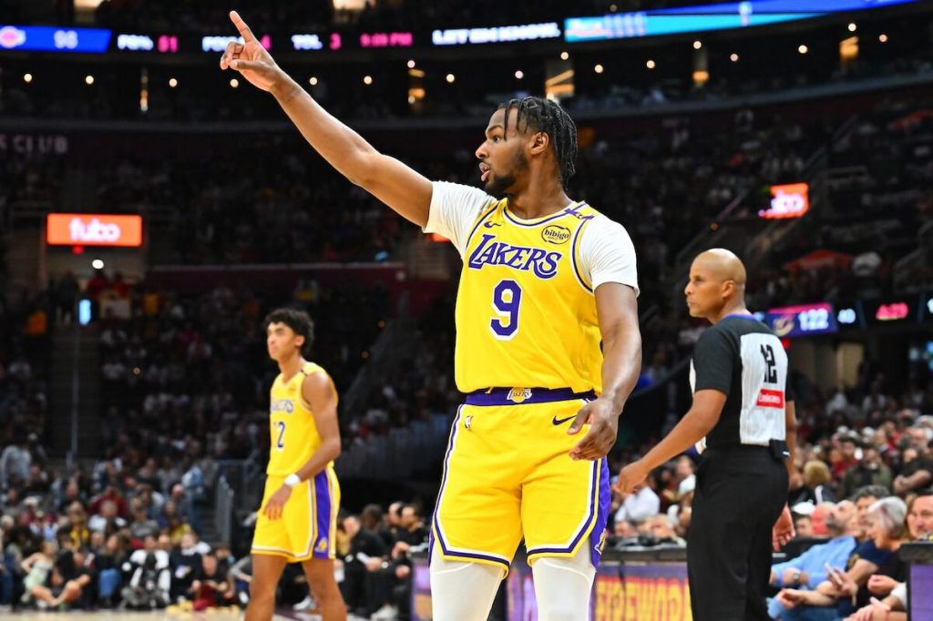 Lakers' Bronny James scores first career points in loss to hometown Cavaliers: 'A dream come true'