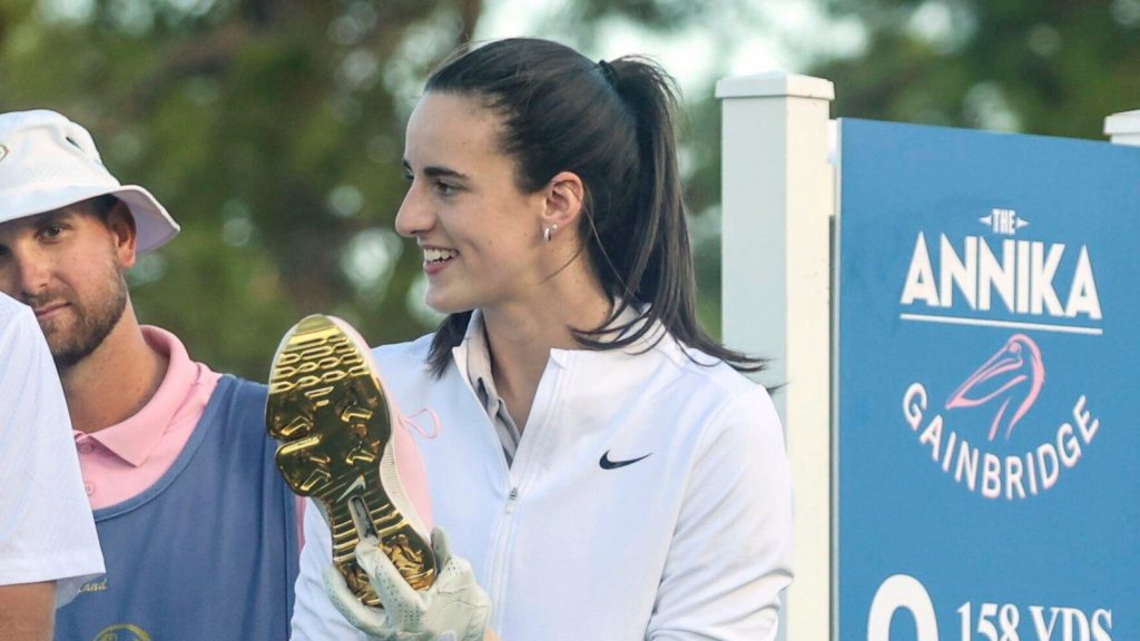 WATCH: WNBA sensation Caitlin Clark shanks tee shot into Pro-Am crowd