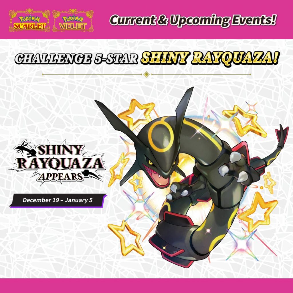 Shiny Rayquaza Raid Announced for Pokemon Scarlet & Violet