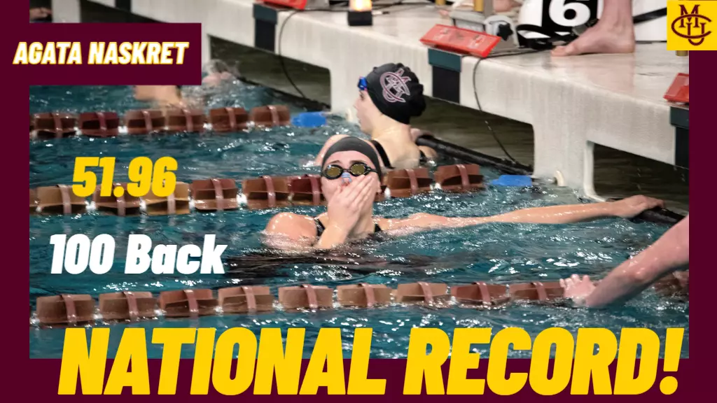 Colorado Mesa’s Agata Naskret Breaks NCAA Division II Record in the 100 Back Colorado Mesa’s Agata Naskret Breaks NCAA Division II Record in the 100 Back
