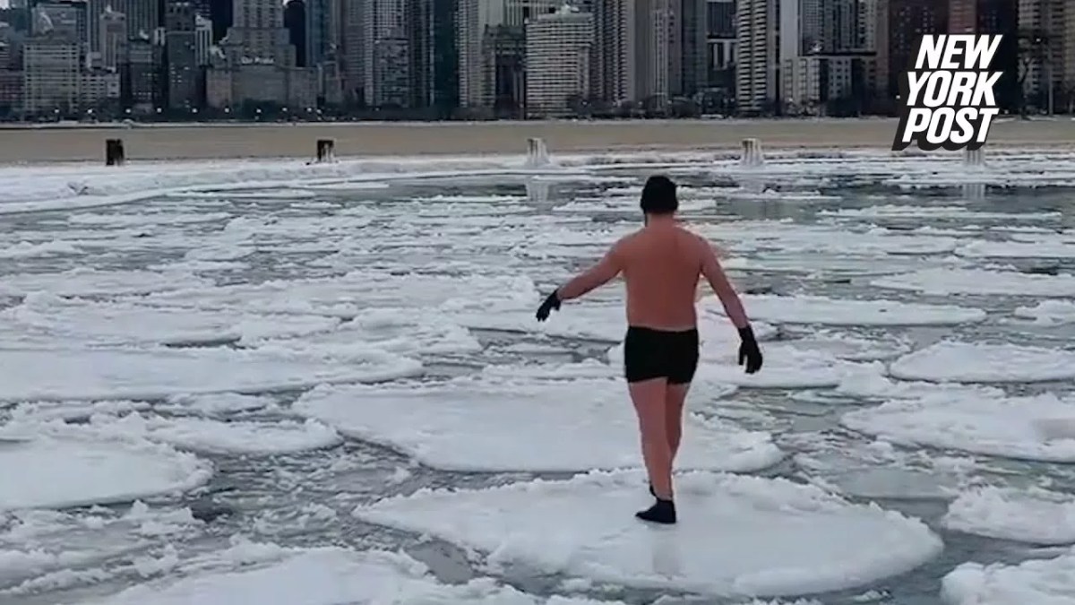 Chicago Life Coach Walks on Lake Michigan ‘Ice Pancakes’ in Swim Trunks | New York Post
