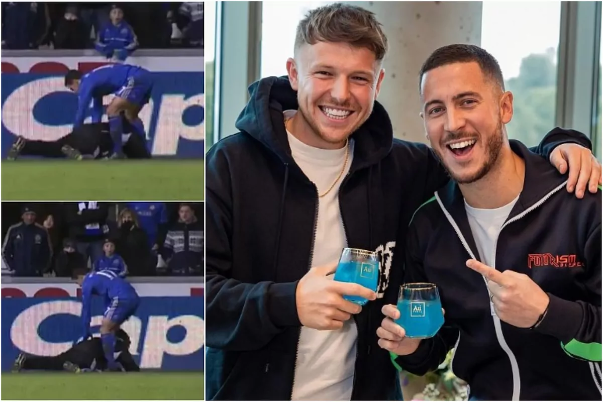 Eden Hazard reunites with ball boy he kicked at Chelsea… who is now a multi-millionaire
