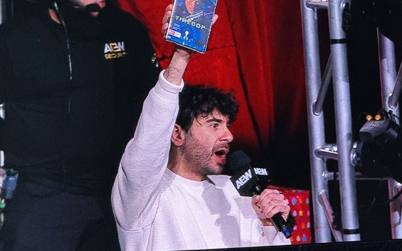 Tony Khan Receives Timecop DVD from Santa Claus During AEW Collision Tapings