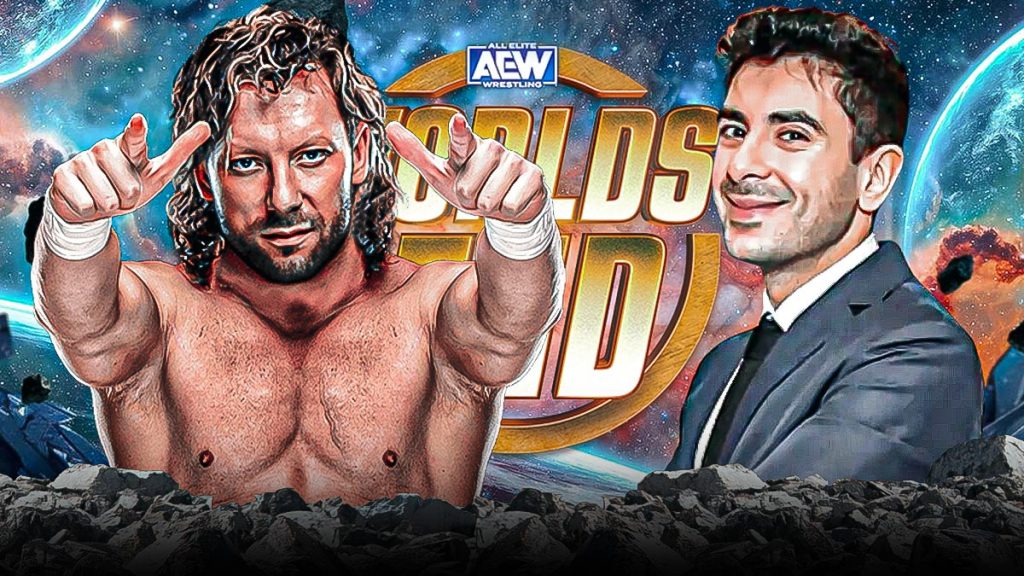 Tony Khan celebrates the AEW return of Kenny Omega after Kazuchika Okada staredown Tony Khan celebrates the AEW return of Kenny Omega after Kazuchika Okada staredown