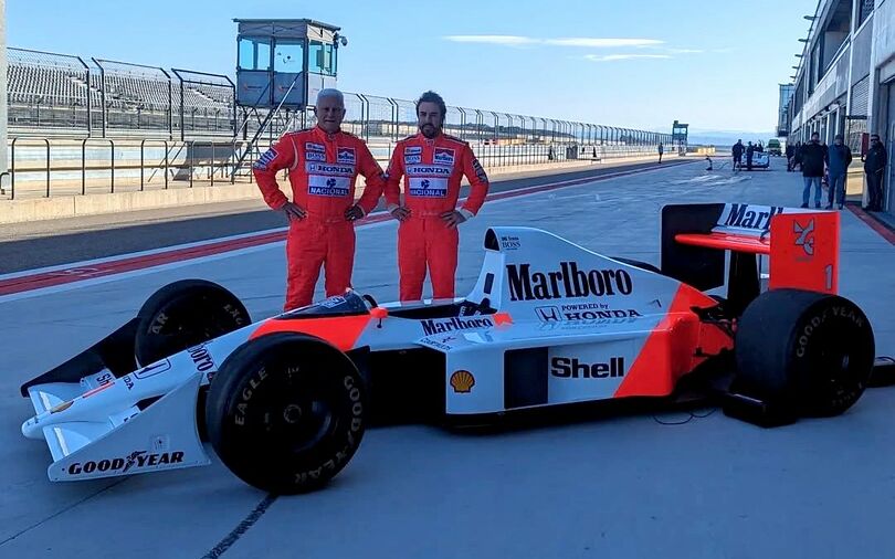 McLaren's Zak Brown grants Alonso's father a sensational drive in Ayrton Senna's MP4/4B McLaren's Zak Brown grants Alonso's father a sensational drive in Ayrton Senna's MP4/4B