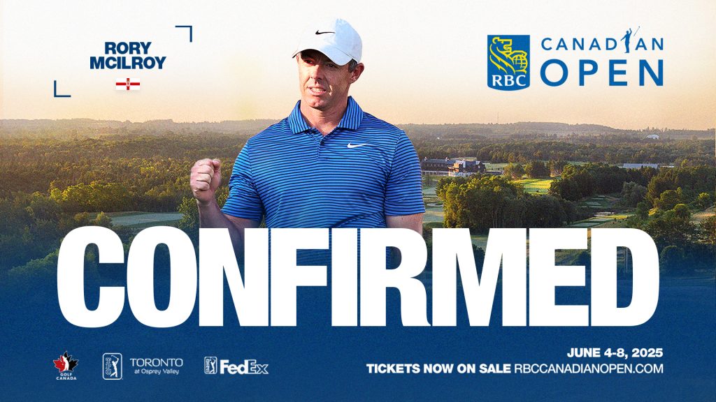 World no.3 and two-time RBC Canadian Open champion Rory McIlroy confirmed for 2025 RBC Canadian Open