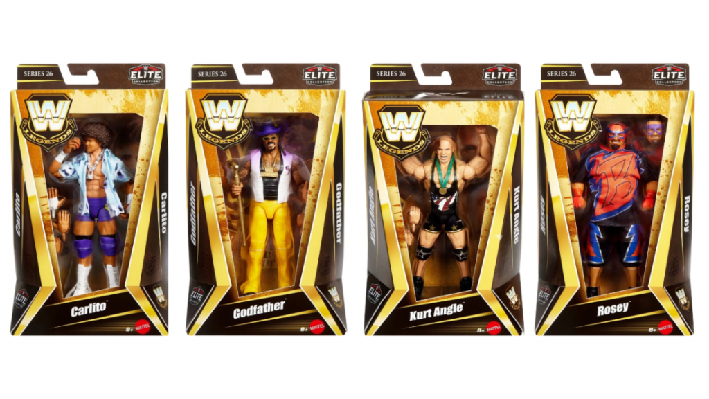 Pre-Order Alert: WWE Legends 26 Carlito, Godfather, Kurt Angle & Rosie Pre-Order Alert: WWE Legends 26 Carlito, Godfather, Kurt Angle & Rosie