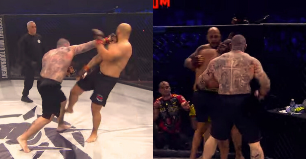 2 vs. 2 MMA bout ends with a Submission and TKO, Followed By a Twist ending And Another TKO – Video
