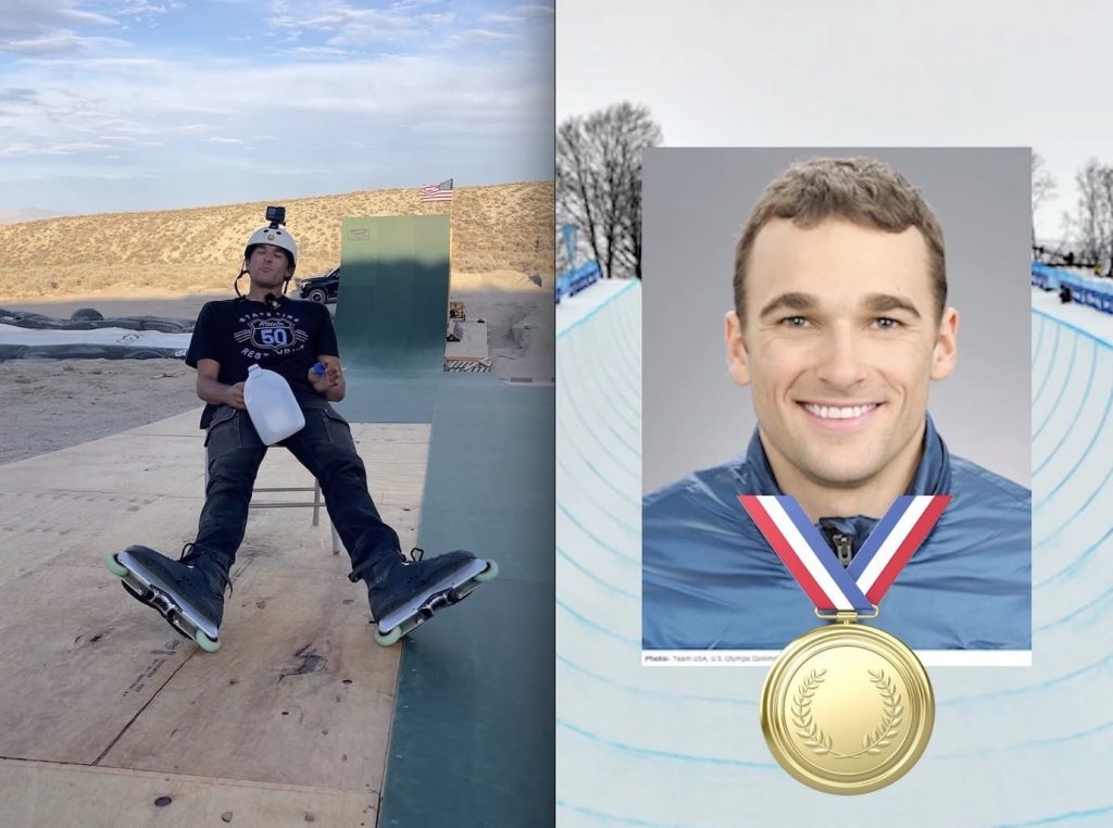 Olympic Halfpipe Skier Remote Rollerblade Ramp Is His “Secret Weapon”
