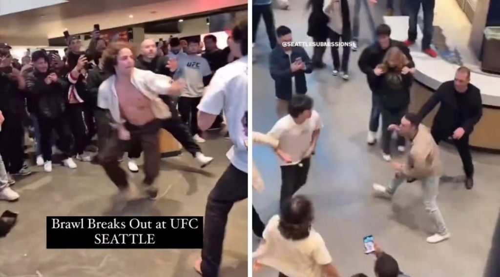 Fights erupt after UFC Seattle main event Fights erupt after UFC Seattle main event