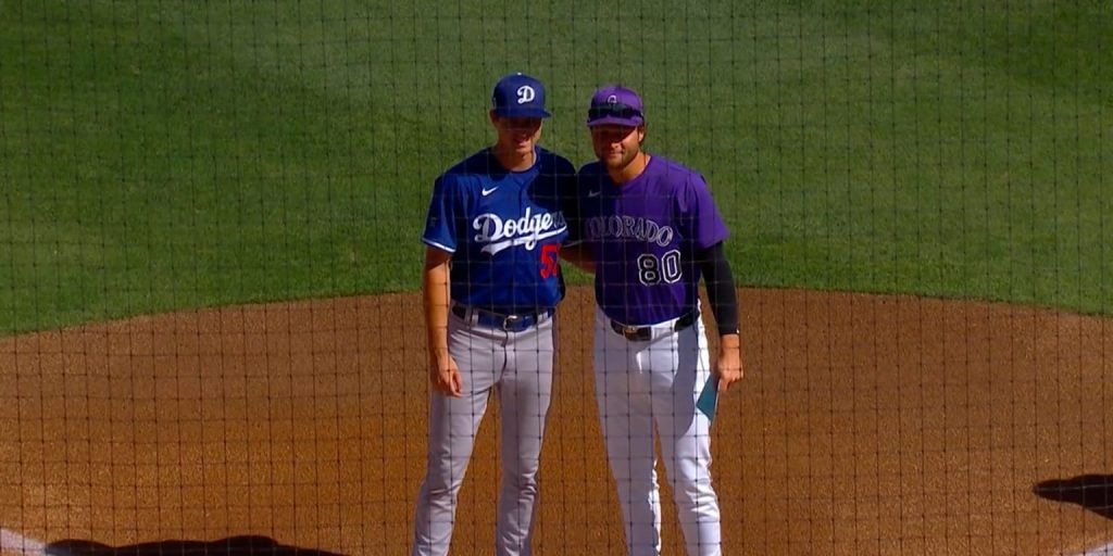 Hey, fam! Dodgers, Rockies send Karros bros. out to exchange lineup cards