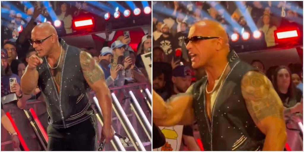 Footage Reveals The Rock's Ringside Clash at WWE Elimination Chamber Footage Reveals The Rock's Ringside Clash at WWE Elimination Chamber