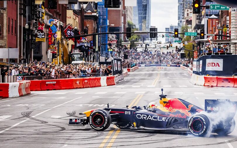 Lindblad and Coulthard took Red Bull to the streets of Houston