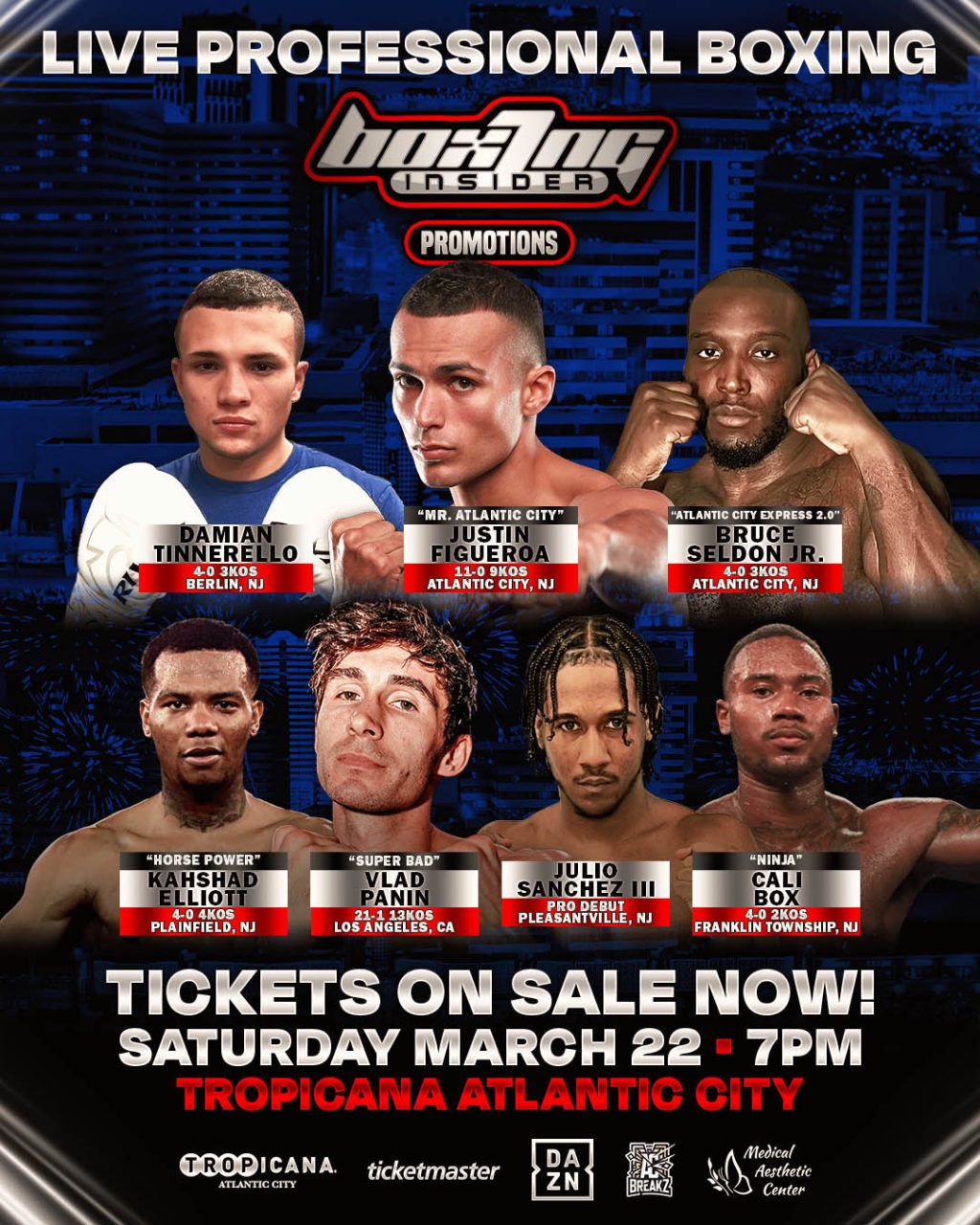 Boxing Insider Hosts Professional Boxing at Tropicana Atlantic City on March 22 on DAZN Boxing Insider Hosts Professional Boxing at Tropicana Atlantic City on March 22 on DAZN