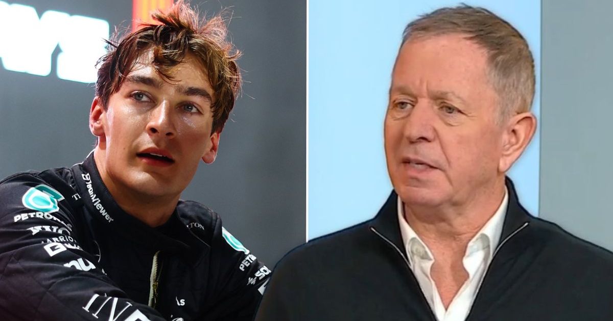 George Russell's reaction to Lewis Hamilton joining Ferrari as Martin Brundle weighs in
