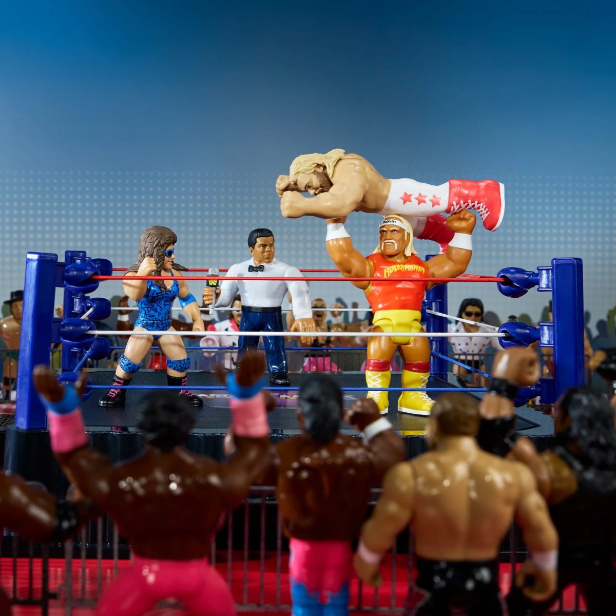 Pre-Order Alert: WWE Retro 5 w/ Hulk Hogan, Big John Studd, Wendi Richter & Muhammad Ali; & Ring