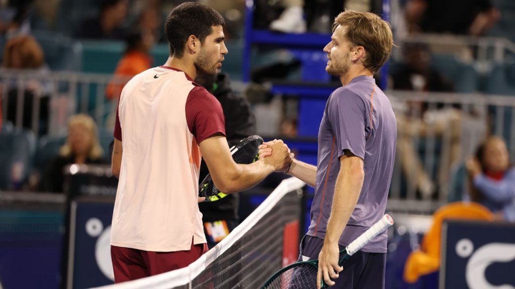 No. 2 Alcaraz shocked by Goffin in Miami opener No. 2 Alcaraz shocked by Goffin in Miami opener