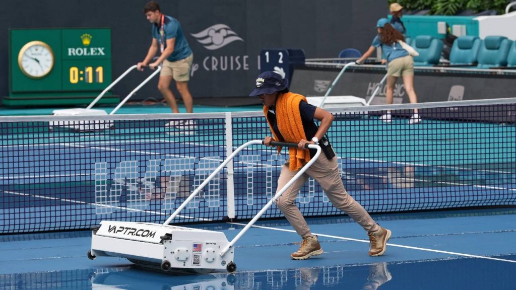 Miami Open Djokovic-Mensuk final delayed more than 5 1/2 hours by rain