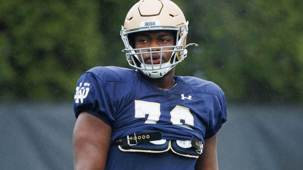 Notre Dame football loses a potential offensive line starter for the rest of the spring Notre Dame football loses a potential offensive line starter for the rest of the spring